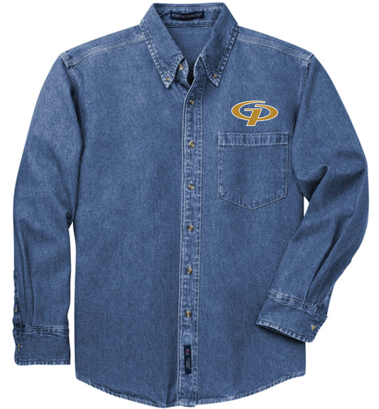 015A-GPAFALL26 EMBROIDERED MEN'S DENIM SHIRT