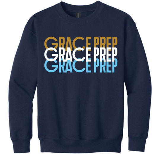 023E-GPAFALL26 YOUTH CREWNECK SWEATSHIRT - STACKED LOGO
