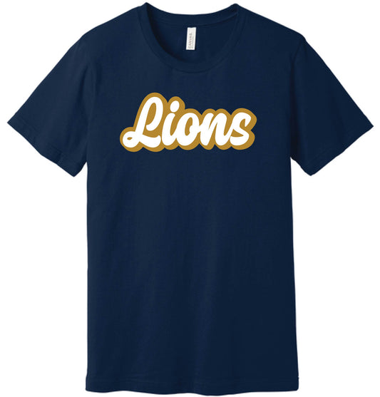 024B-GPAFALL26 ADULT SHORT SLEEVE T-SHIRT - CURSIVE LIONS