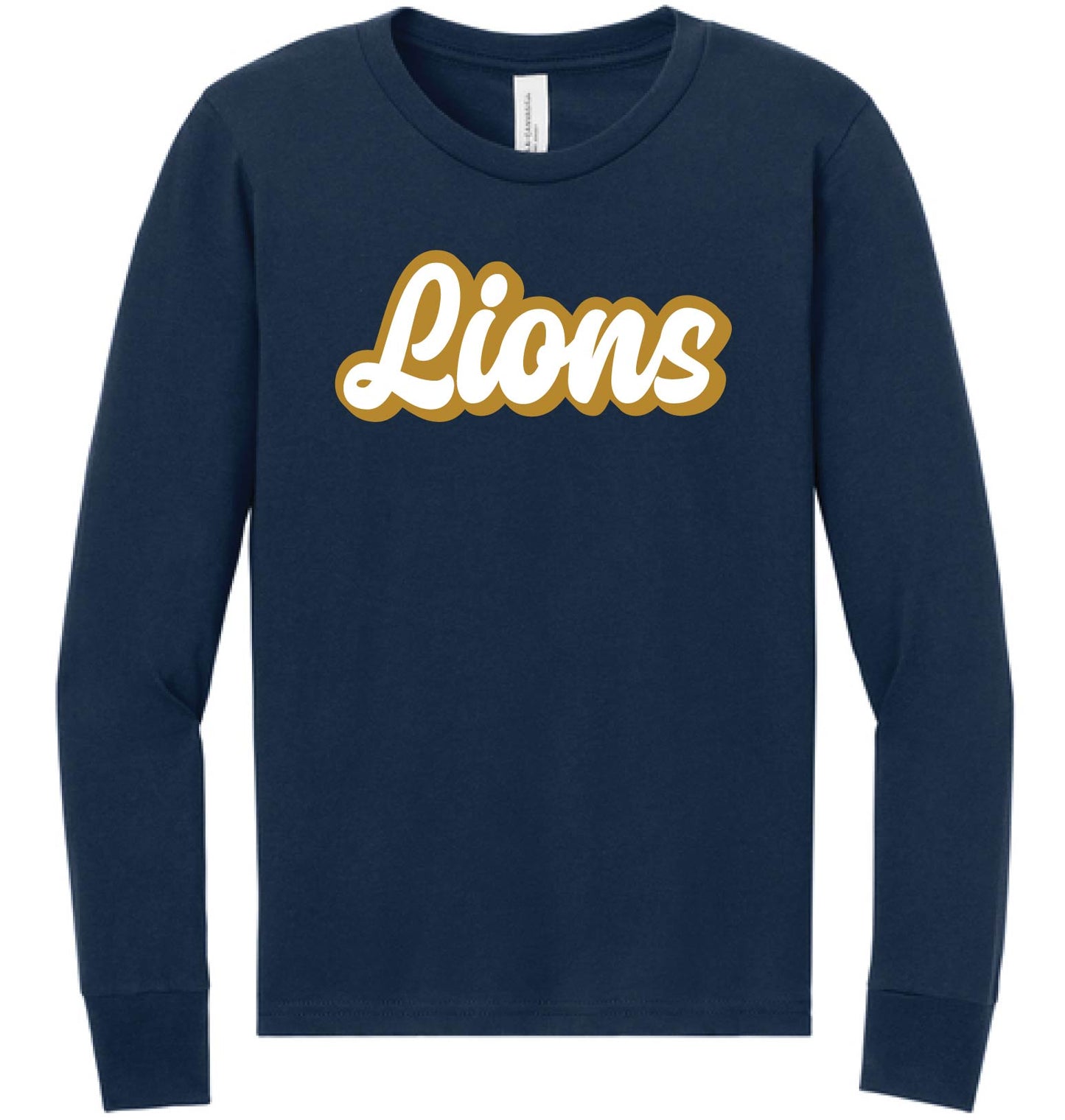 024C-GPAFALL26 YOUTH LONG SLEEVE T-SHIRT - CURSIVE LIONS