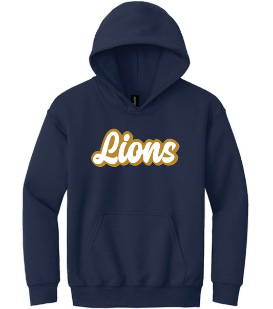 024G-GPAFALL26 YOUTH PULLOVER HOODIE - CURSIVE LIONS