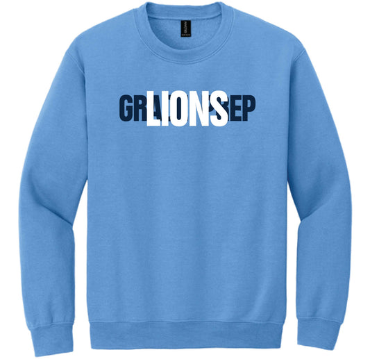 027N-GPAFALL26 ADULT CREWNECK SWEATSHIRT - LAYERED LIONS