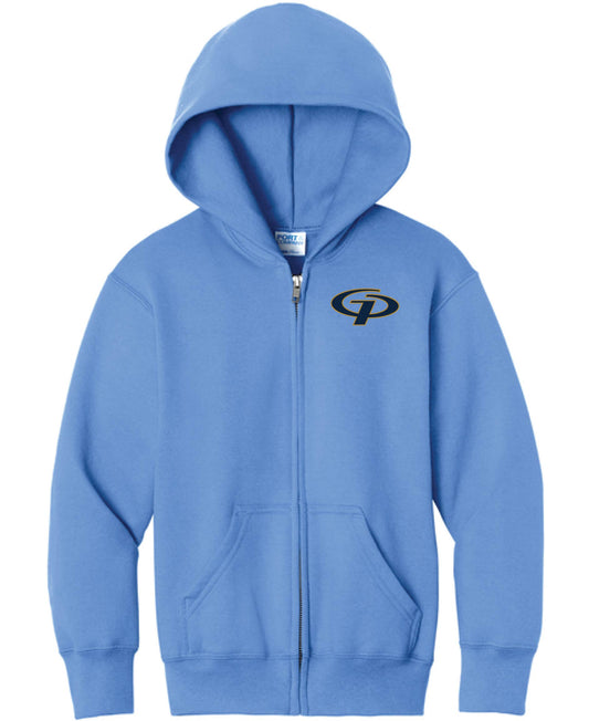 031C-GPAFALL26 EMBROIDERED YOUTH ZIP HOODIE